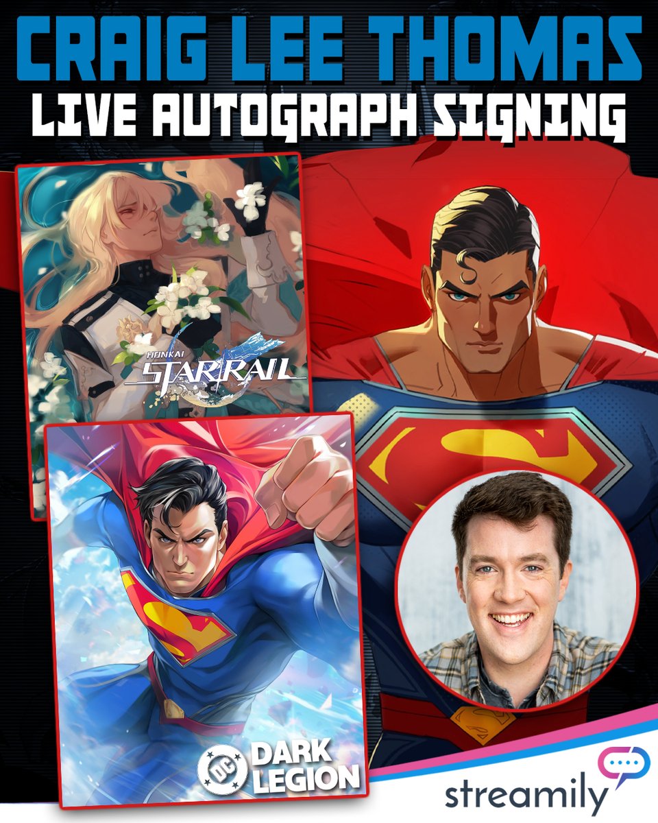 StreamilyLive's tweet photo. 🚨 LAST CHANCE!! CRAIG LEE THOMAS IS SIGNING LIVE TOMORROW!

Craig Lee Thomas, the voice of Luocha in Honkai: Star Rail and John Helldiver in Helldivers 2, is going LIVE tomorrow, September 19th at 11:00 AM PDT!

Signed & personalized prints are still available, but time is running out. Get your order in now before it’s too late! 👀

🗓️ September 19th
🕚 11:00 AM PDT

👉 https://t.co/HEdjuaQJDq

#CraigLeeThomas #HonkaiStarRail #Helldivers2 #Luocha