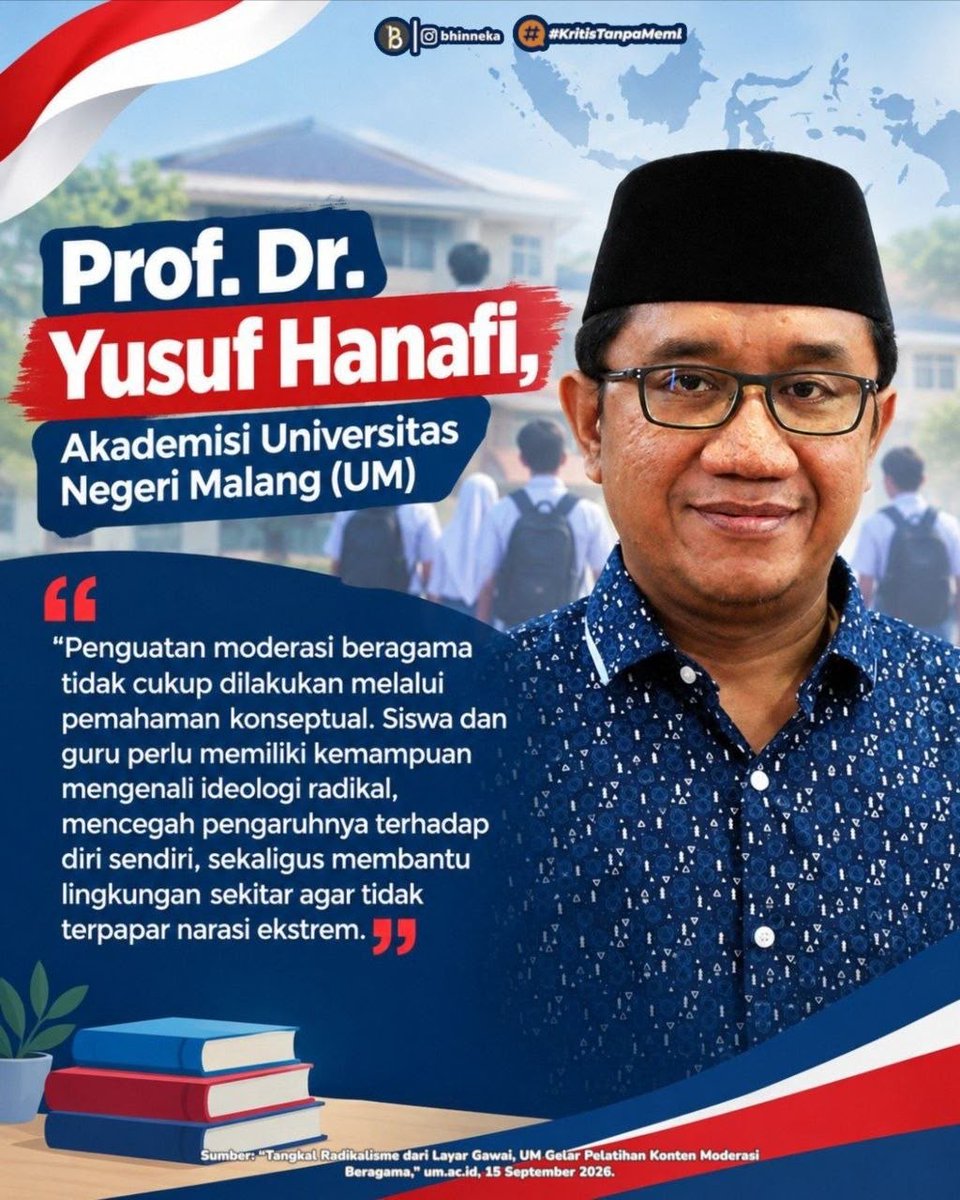jateng_moderat's tweet photo. "Pentingnya moderasi beragama dan kemampuan mengenali ideologi radikal. Pesan dari Prof. Yusuf Hanafi untuk siswa dan guru."

#tolakintoleransi #tolakradikalisme #tolakterorisme #jatengbersatu #jatengdamai #viral #fyp https://t.co/nvS8ucRdU5
