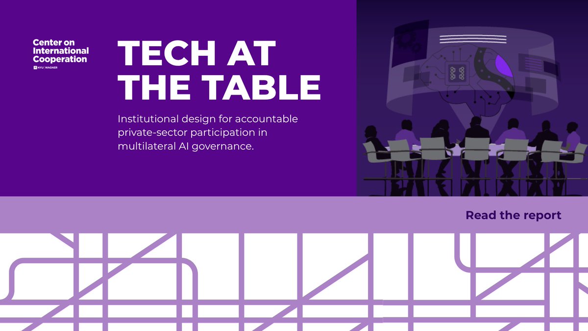 nyuCIC's tweet photo. 🤖 Technology firms already have a seat at the AI governance table. But who gets access, and who is held accountable?

📃 In a new paper, #NYUCIC’s Thibault Camelli and Joris de Mooij, together with CIC Fellow Nur Laiq and Dr. Anda Bologa, explore how multilateral institutions can draw on private-sector expertise without allowing economic power to determine influence.

📖 Read more: https://t.co/EX2IvpIjoL 

#AIGovernance #Multilateralism