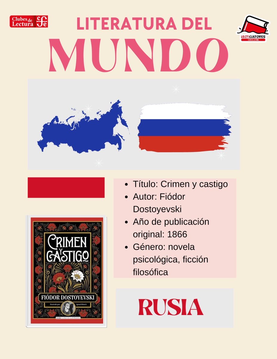 lecticultores's tweet photo. #UnPaísUnLibro #Leer #Books #booklover #instabook
 #Mundo #LiteraturaMundial #LibrosDelMundo #WorldBooks #rusia #crimenycastigo #fiodordostoiévski https://t.co/Ae5TU6Qg3p