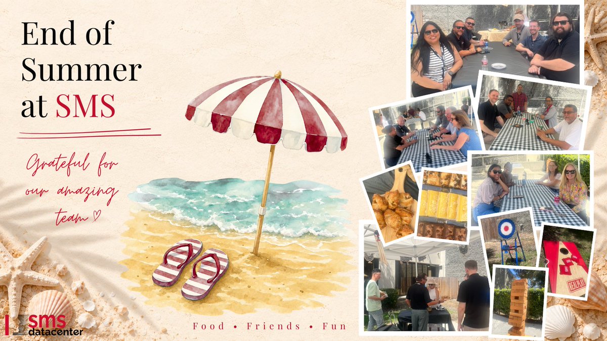 SMS_Datacenter's tweet photo. A little end-of-summer fun with the SMS team! ☀️

Good food, outdoor games, and time together made for a great afternoon away from our usual routines. Thanks to everyone who joined us and helped make the day such a good one! ❤️

#TeamSMS #EndOfSummer #TeamAppreciation https://t.co/t7WiHPDTqg