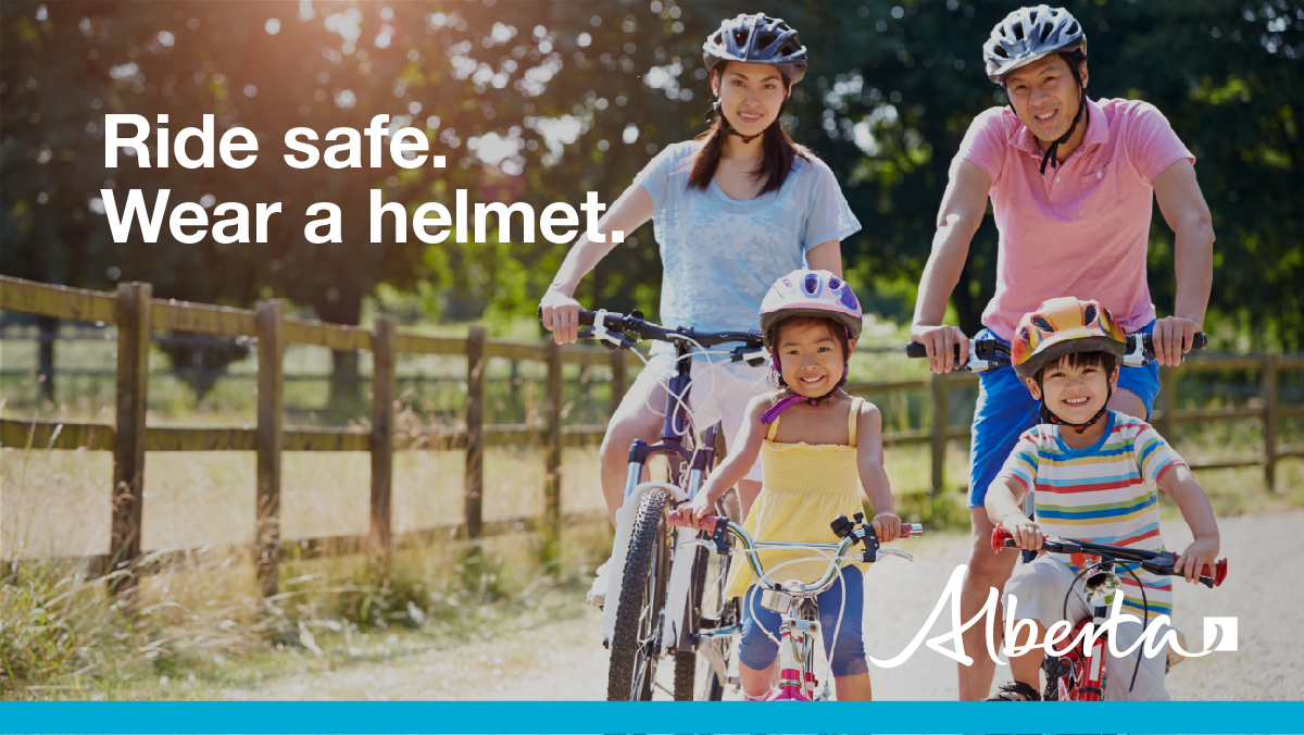 ABTransComm's tweet photo. Make sure your kids know the rule – no helmet, no bike! #ABKids #ABRoads #RoadSafety https://t.co/PUZ3khhLd9