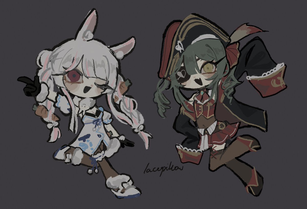 lacedpillow's tweet photo. me &amp; my significant other as pekomari ♡ #digitalart https://t.co/bVKS4HyYpx