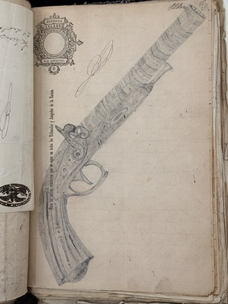 AGNMex's tweet photo. En 1864, las autoridades investigaron en Toluca el homicidio de Ángel González. El expediente conserva una ilustración del arma utilizada en el delito.

EN EL AGN, #ELQUEBUSCAENCUENTRA

AGN, Justicia Imperio, vol. 96, exp. 9, f. 271. https://t.co/mCaFcjs70W
