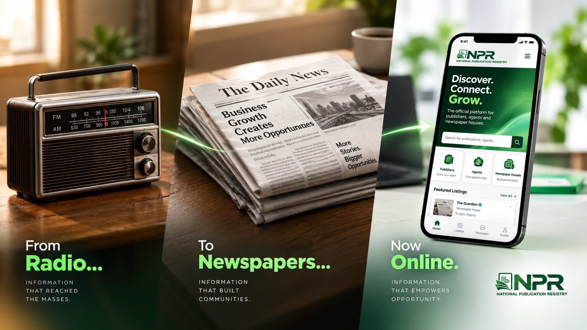 Official_NPR's tweet photo. #Nationalpublicationregistry The transition of a life time, the publishing, the publisher the agent. you are invited to a meet, do not snooze be active on this deals don't get settled. The future of publishing #publishing #hotgist #agents https://t.co/4ravtw2Zl2