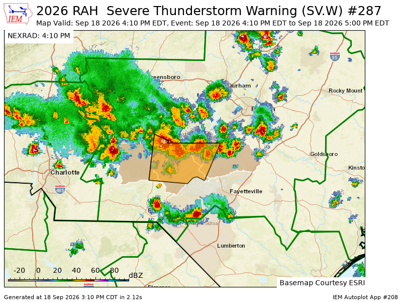 randolphsvwx's tweet photo. RAH issues Severe Thunderstorm Warning [wind: 60 MPH (RADAR INDICATED), hail: <.75 IN (RADAR INDICATED)] for Harnett, Lee, Montgomery, Moore, Randolph [NC] till 5:00 PM EDT https://t.co/ItrMEMrwV1 https://t.co/TzJTHNnVRX