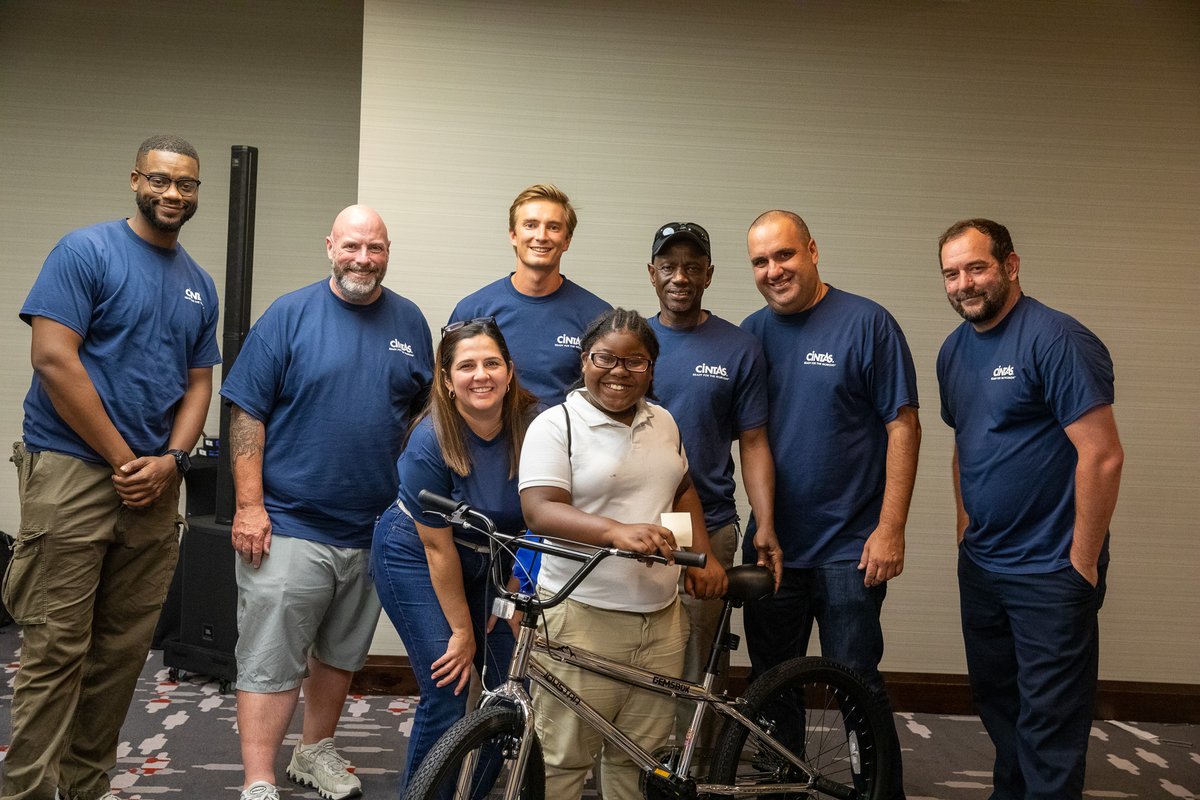 CintasCorp's tweet photo. Our Engineering team recently came together to build bikes as a team-building activity. What they didn't know? Later that night, they'd personally gift them to children from the Boys &amp; Girls Club of Greater Cincinnati. 🚲💙 https://t.co/Bvx3vE2sLq