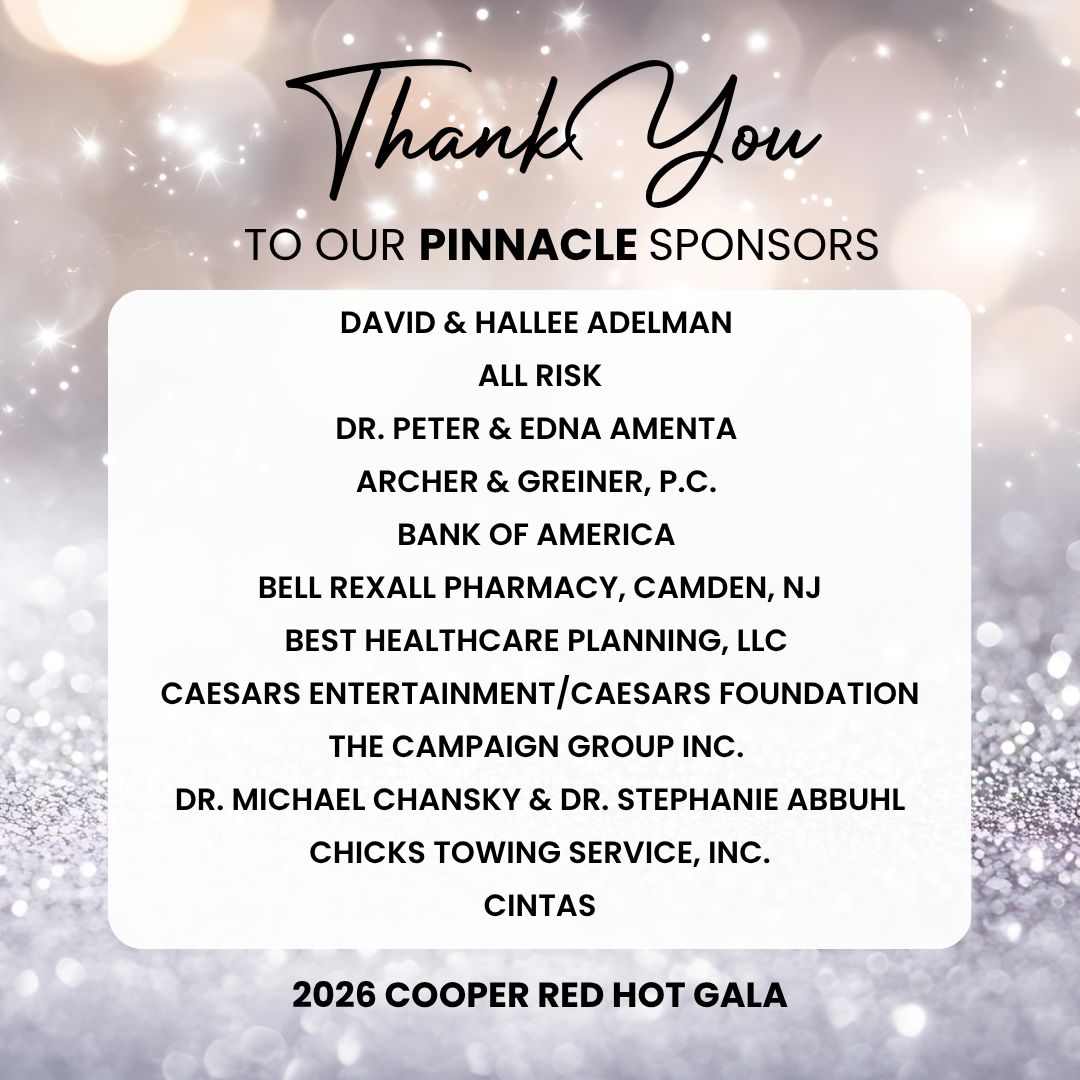 _CooperNorcross's tweet photo. We’re grateful to our Pinnacle Sponsors for their generous support of the 2026 Cooper Red Hot Gala. Your investment helps strengthen Cooper and advance our commitment to extraordinary care for patients and families throughout South Jersey.

#CooperRedHotGala 
@allrisk247 https://t.co/vo0TQmJ2ve