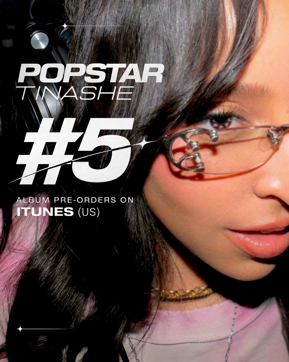 tinashedata's tweet photo. 🔝| #5 on the US iTunes Pre-Orders chart for “POPSTAR” ☆ let’s get her to #1!
https://t.co/NX6mecEDdi https://t.co/RVwSyvVSC5