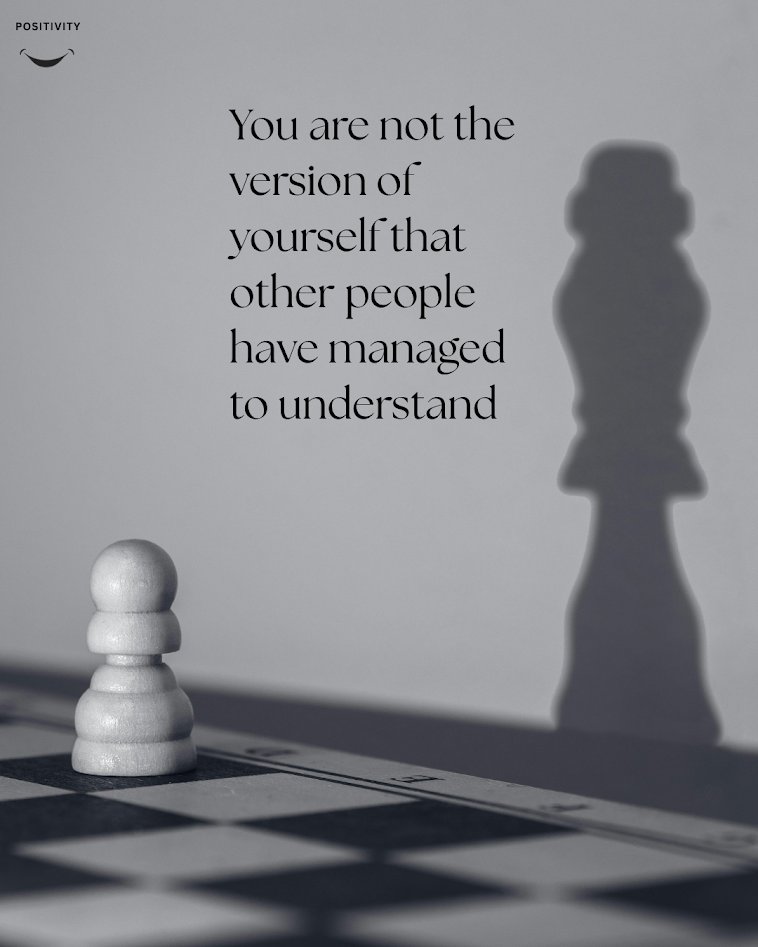 PositivitySaid's tweet photo. You're so much more than the pawn they see.

People only meet the version of you that you choose to show. Your depth, your dreams, and your strength stay hidden in the shadow. You don't owe anyone a full explanation to be fully yourself. https://t.co/KQp4ZBObC1