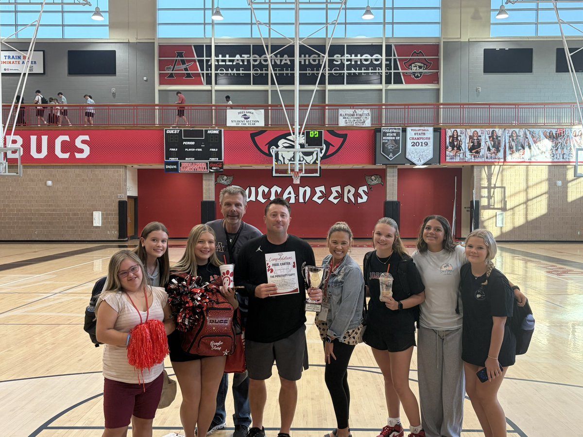 Chris_Murray14's tweet photo. This week’s Positivity Cup winner @allatoona_hs is Paul Carter! He has brought a tremendous amount of positivity to our football program! Last week he earned his first win as a head coach! #passthecup #onepercent @toona_athletics @CCSD_AD @ahsbucsfootball #CLASS https://t.co/3vuo0sq5b2