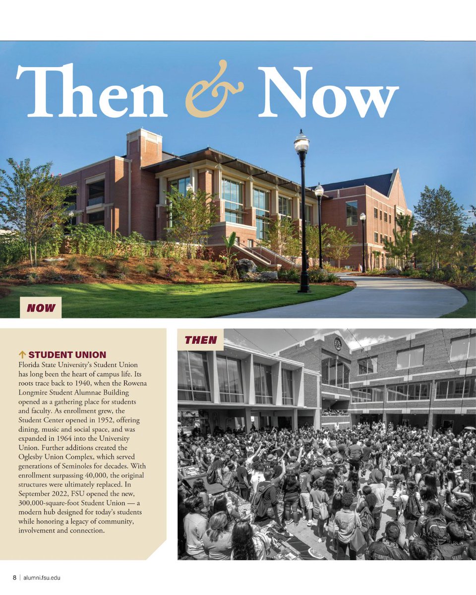 FSUAlumni's tweet photo. A look back! These then-and-now campus scenes highlight 175 years of Florida State history and growth.

Dive deeper into the stories behind them in the FSU 175th Anniversary Commemorative Issue of VIRES at https://t.co/BTVQkrgZUr. #FSU175 https://t.co/Z8ByCLNlo3