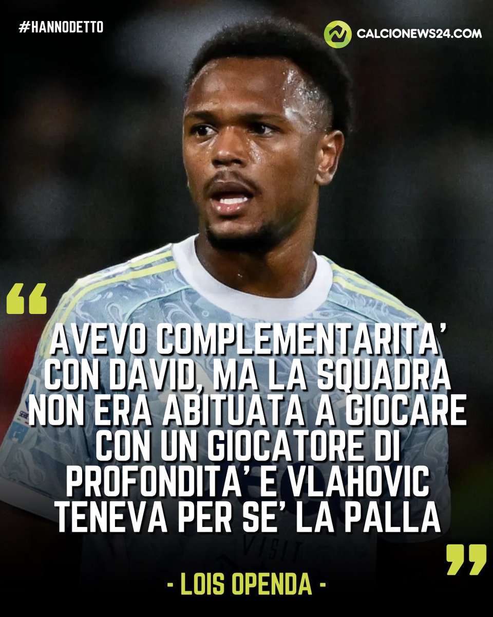 CalcioNews24's tweet photo. 🎙️ #Openda ripercorre la sua esperienza alla #Juventus, rivelando un'ottima intesa avuta con #David
⚽ Lui piega però come la squadra faticasse ad adattarsi a un giocatore di profondità come lui, complice lo stile di #Vlahovic più orientato a gestire il possesso
#calcionews24 https://t.co/0h1yKE7mGV