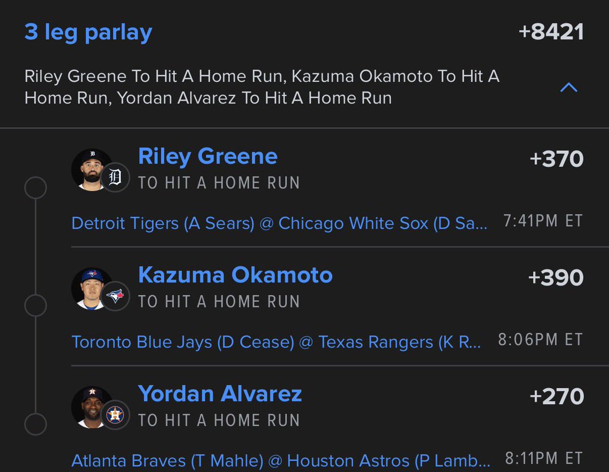 TheBetBlitzPro's tweet photo. NUKE ALERT +8421 🚀

Greene +370
Okamoto +390
Yordan +270

@Playbook 3 swings, 3 tanks. Blitz don't miss HR spots.

#MLB #HRParlay #TheBetBlitzPro https://t.co/pkF5tDAoyo