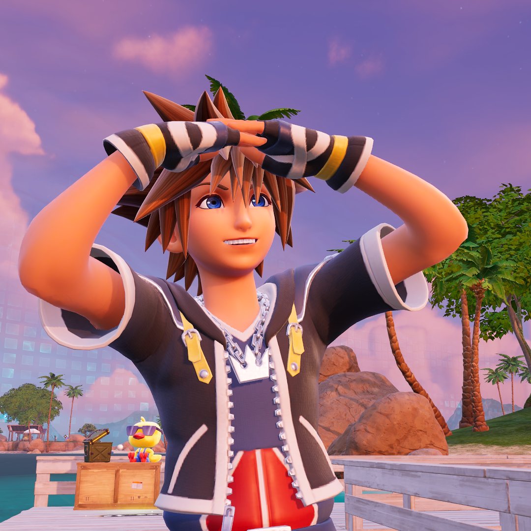 lightswielder's tweet photo. Sora shielded his eyes with both hands, squinting against the brilliant sunset and the strange, colorful sky. “Wow. This place is… amazing! It’s all so different, but still so cool. Almost like a dream where everything’s mixed together.” https://t.co/cHusbIpjyd