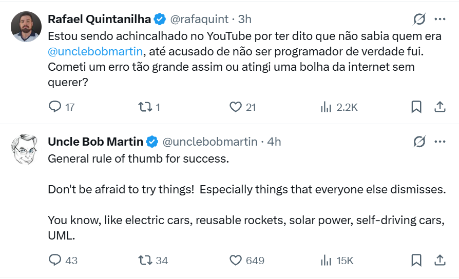 arthurcd's tweet photo. @rafaquint @unclebobmartin he is nice https://t.co/ozdf4F6ly4