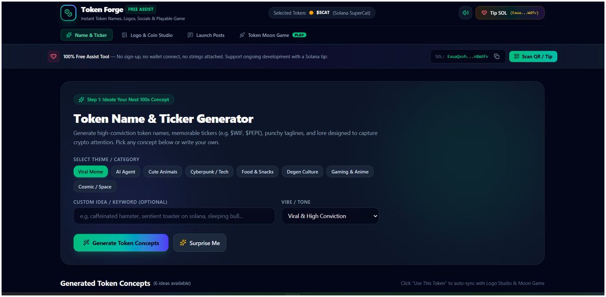 solbet_official's tweet photo. Token Forge , Free Assist
Instant Token Names, Logos, Socials &amp; Playable Game (Free, no signups, no wallet connects) #Tokens #meme #pumpfun #crypto https://t.co/7Fst3DqQLj https://t.co/wvnPH9Pav3
