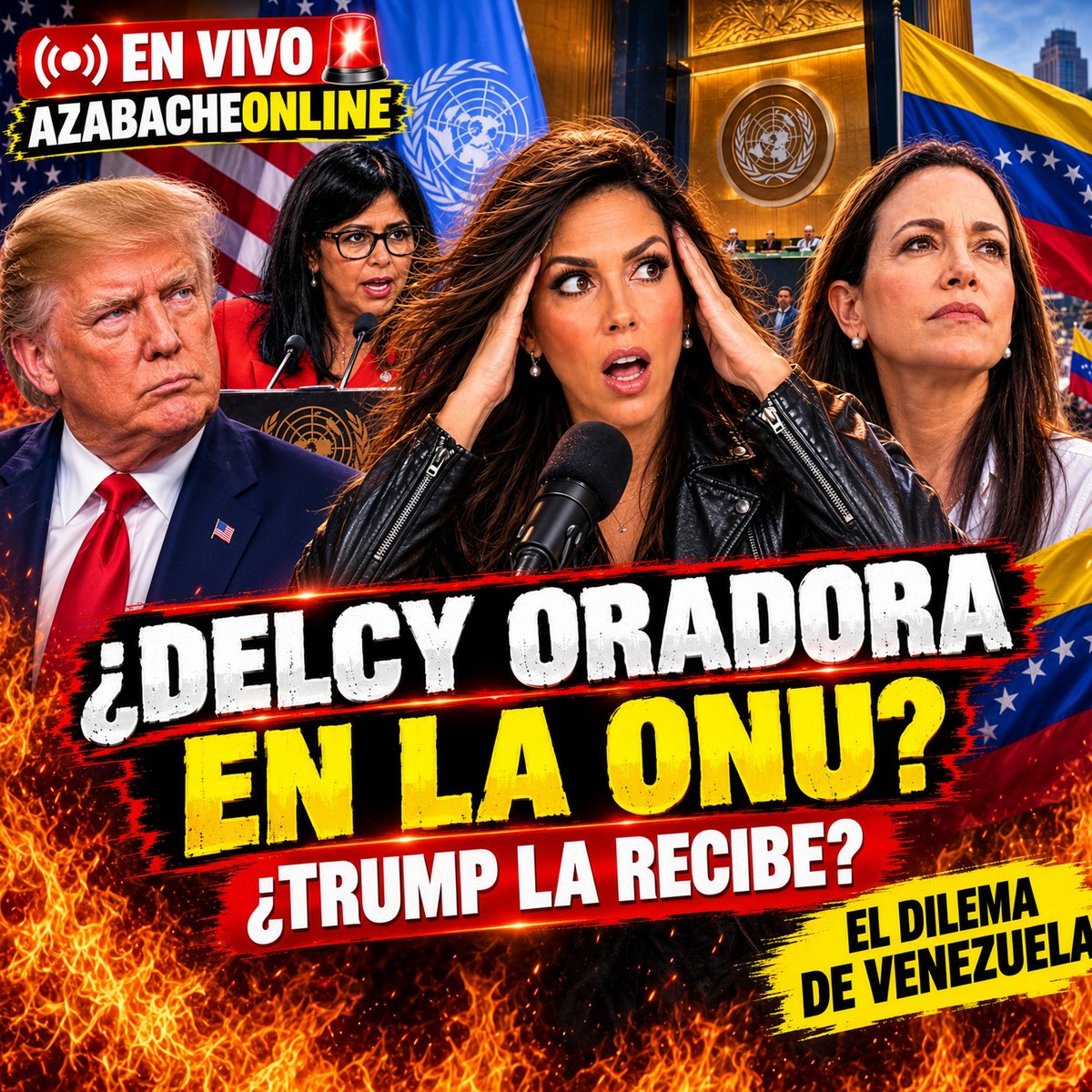 Azabacheonline's tweet photo. 🔥¡EN VIVO 20HS BSAS!🔥 AZABACHE ESTALLA: DELCY ORADORA EN LA ONU 🚨 ¿TRUMP LA RECIBE? EL DILEMA DE VENEZUELA

https://t.co/RLCwVqI4W6

#Azabache #AzabacheOnline #YouTube https://t.co/dVmDxNbS7a