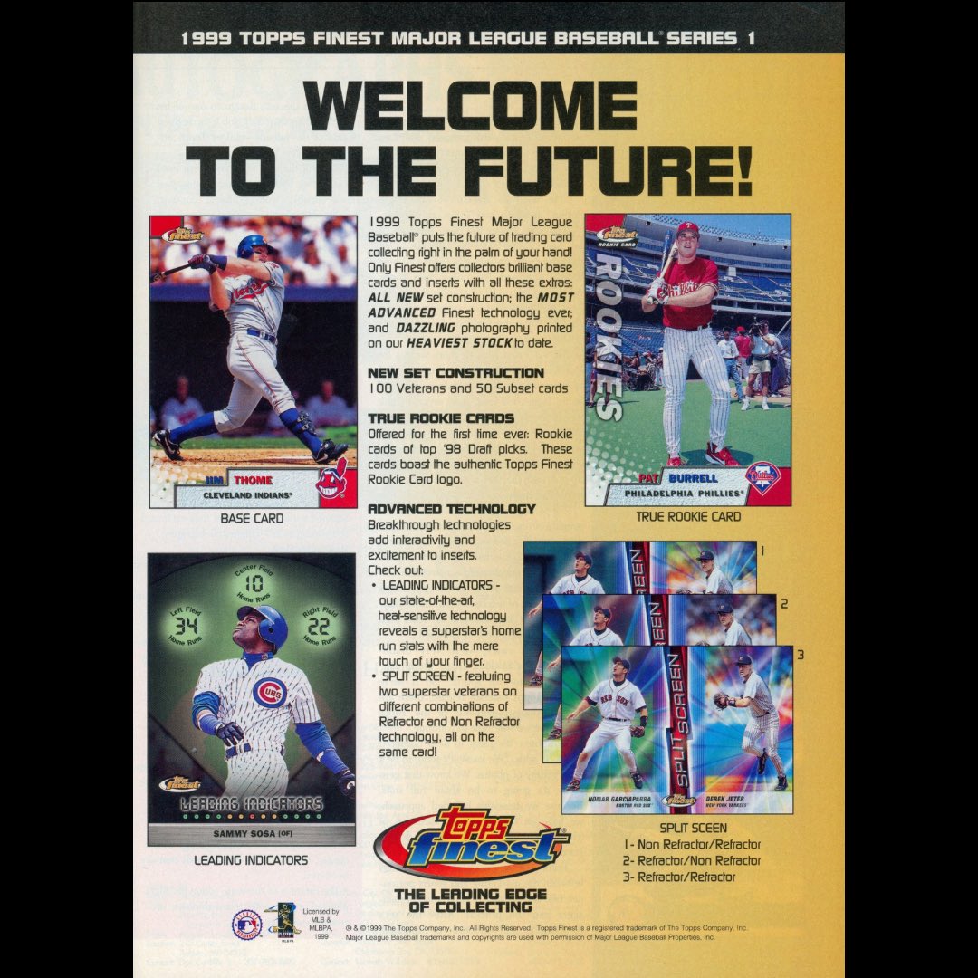 goudeygum's tweet photo. Protective film: keep it on or peel it off?
As you can probably tell, I prefer them peeled so the refractor can really shine.
#PedroMartinez #ToppsFinest #GoldRefractor #90sBaseballCards #BaseballCardCollector https://t.co/TruQZGypm5