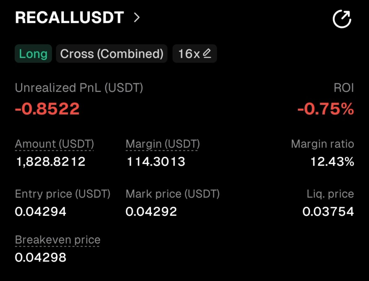 KGF_Trades's tweet photo. #Rapid2XChallenge

Trade - 6

Long $RECALL

Entry : 0.04294

Stoploss : 0.04118 https://t.co/FzFfcqfvjg