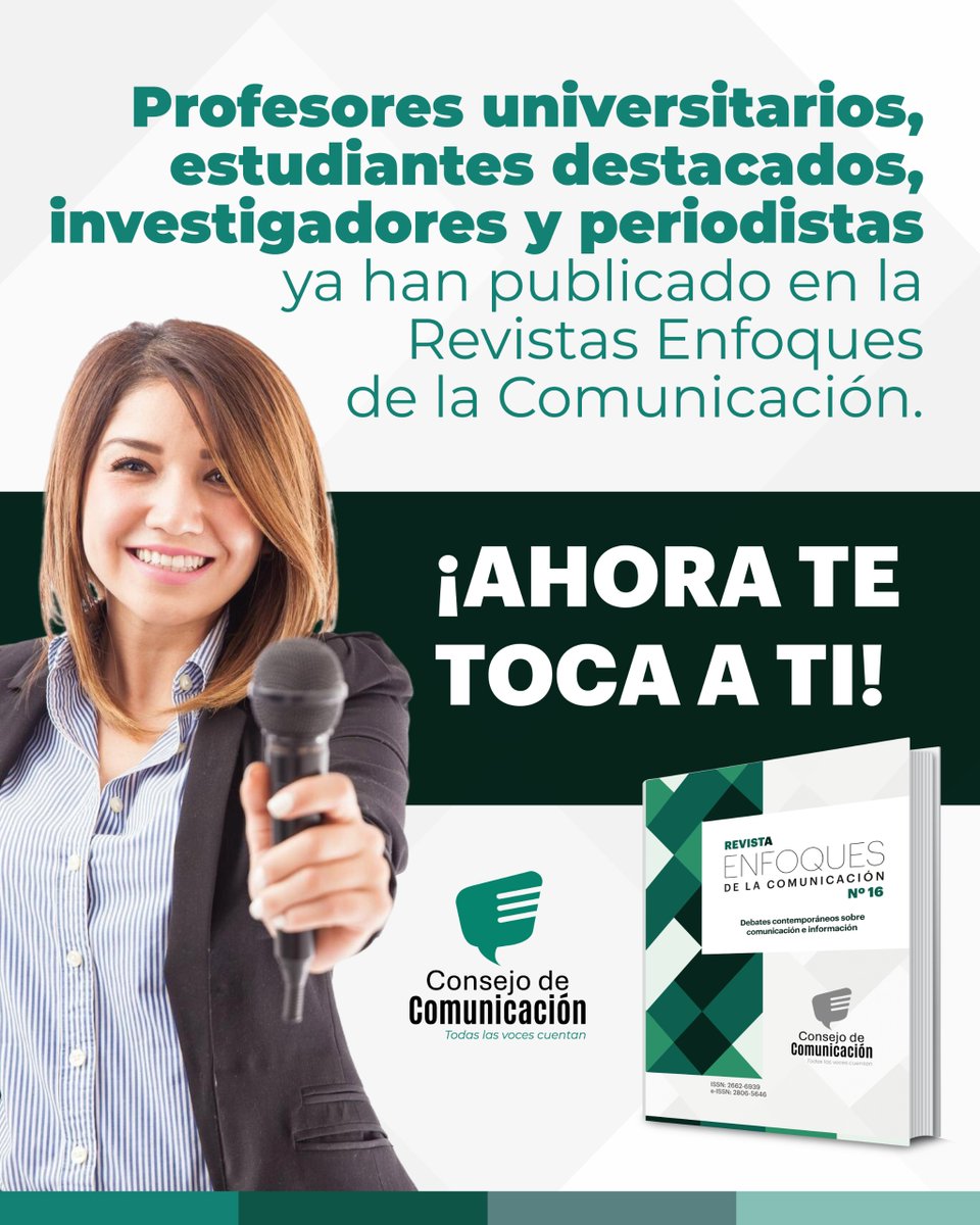 ConsejoComEc's tweet photo. Sé parte de la #RevistaEnfoquesDeLaComunicación, un espacio indexado de alto nivel editorial diseñado para promover el intercambio de conocimiento y el debate académico en la región.

📩 Revisa los requisitos de la convocatoria: https://t.co/E16W9CuiiY https://t.co/2Bzb6hdDaN