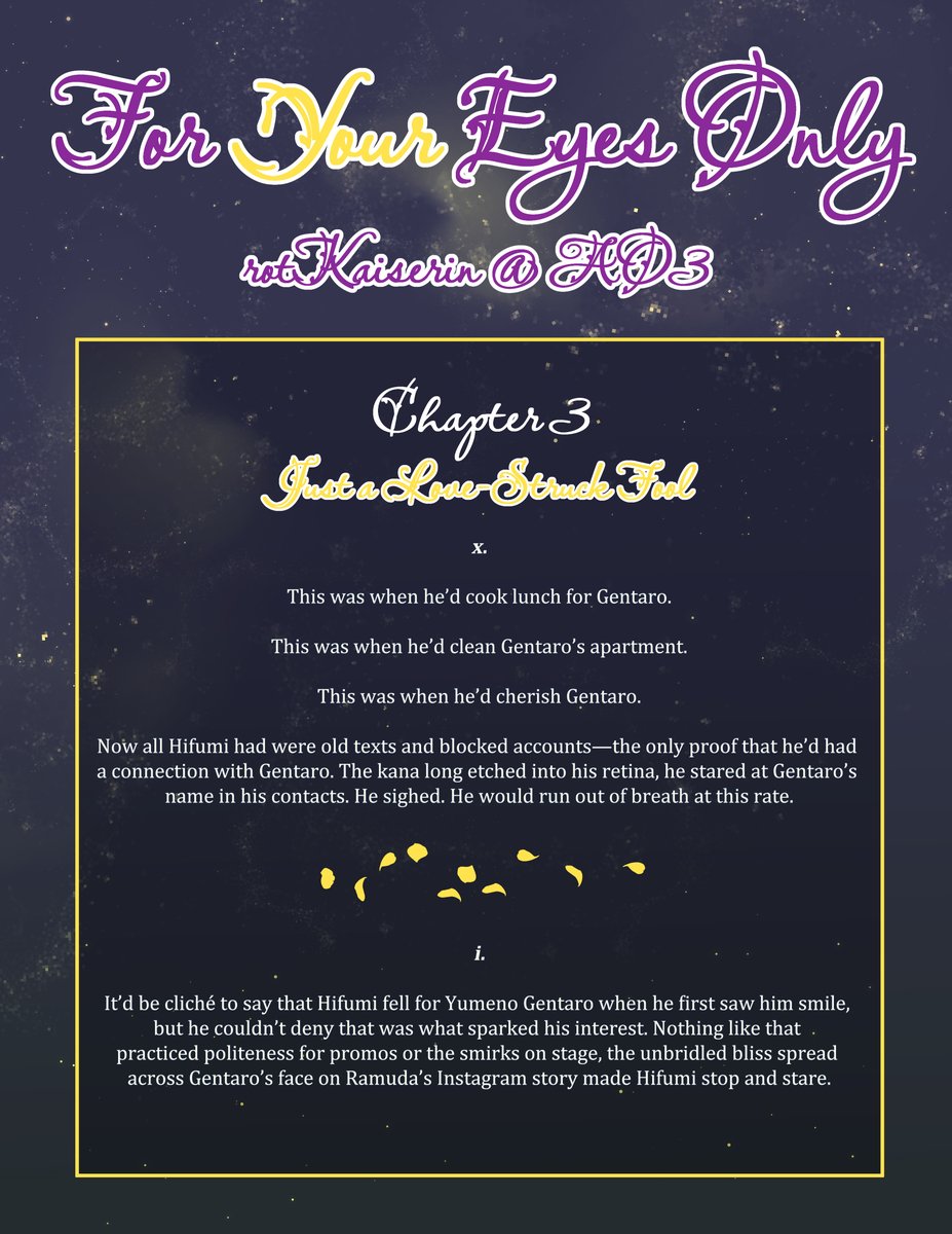 rotkaiserin's tweet photo. 🔞 for your eyes only | hifugen | ch. 2 (3,855 words)

i would say hifumi's going through it, but that's what he's doing this entire fic

🔗 https://t.co/uPiEfvaT4l https://t.co/CB87lbtCgh