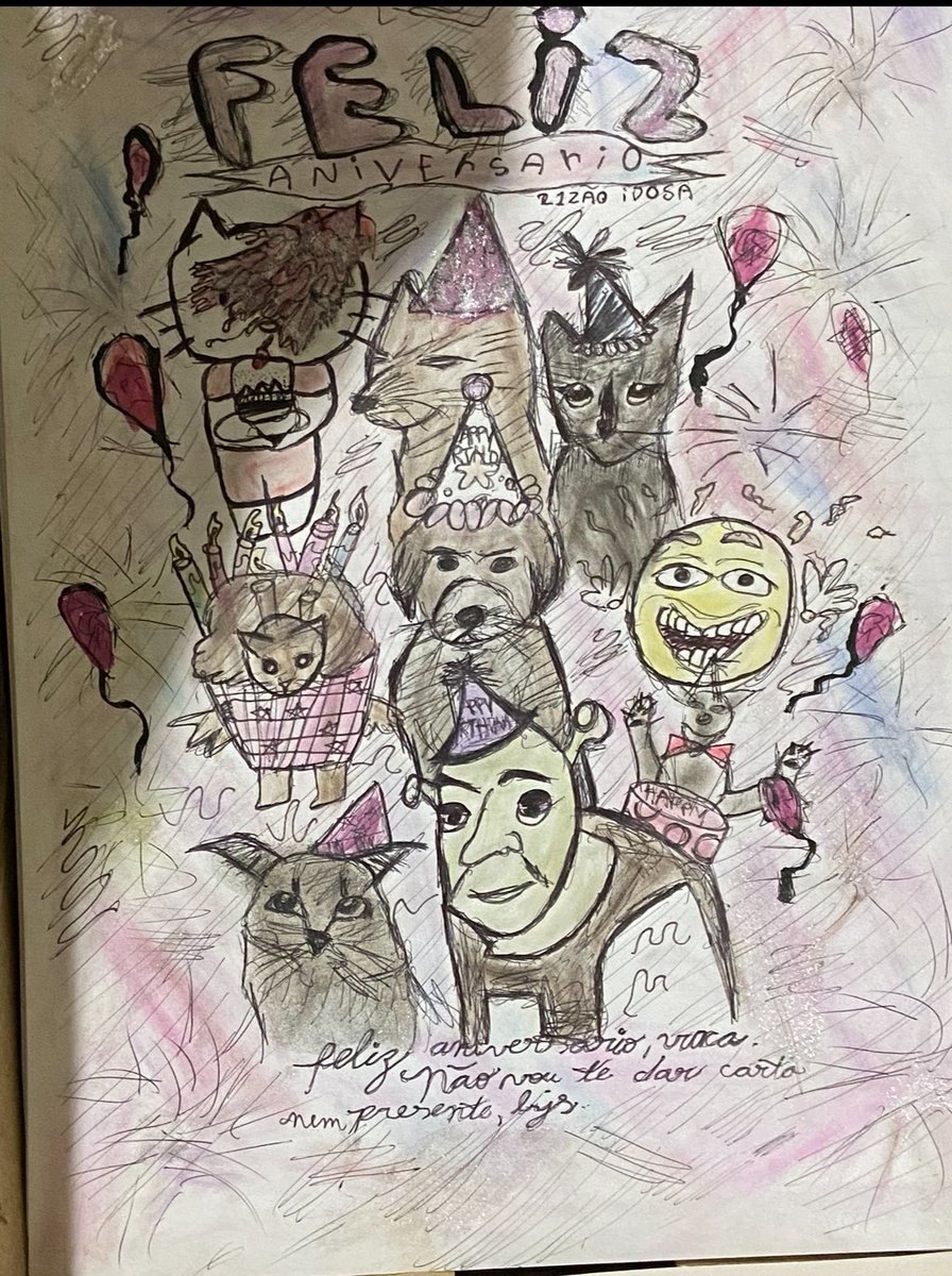 beatlices's tweet photo. eu amo muito esse desenho que minha irma fez no meu aniversário de 21 quando ela tinha 12 anos https://t.co/1g6PR3FTWf