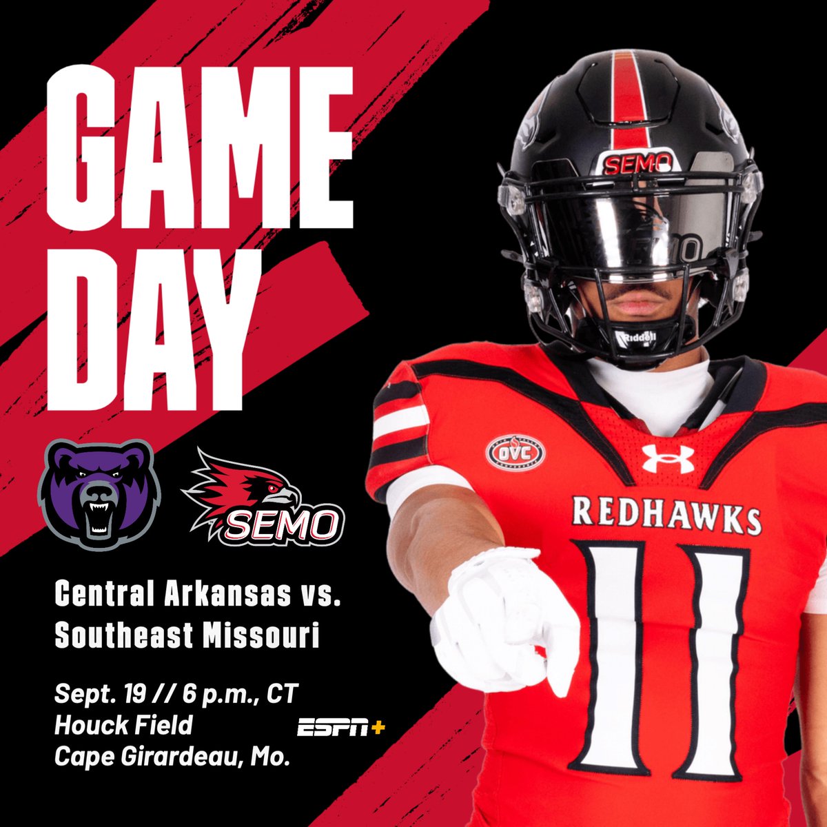 SEMOfootball's tweet photo. Southeast Missouri hosts Central Arkansas in its home-opener TONIGHT. Kickoff is set for 6 p.m., CT at Houck Field.
Watch: https://t.co/Q1hOm9GPU7
Listen: https://t.co/K0wJADMauy
Live Stats: https://t.co/rKwcr8HlQi https://t.co/n1JwMeUcwI
