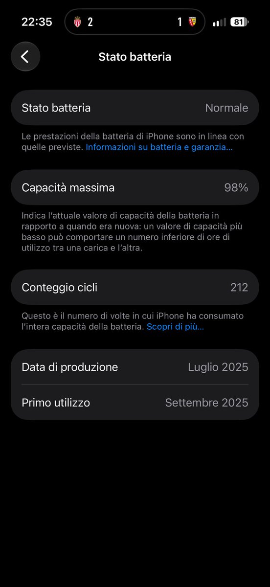DanielLwe1's tweet photo. @iMatteo_Pau Sto notando che sta scendendo di colpo.. con l’aggiornamento e passato da 100% a 99%. Ora 98%. 
Mi ricorda il 13Pro che hai tempi dopo l’hanno cominciò a scendere la batteria 🔋. https://t.co/VgtDBIZ0nW