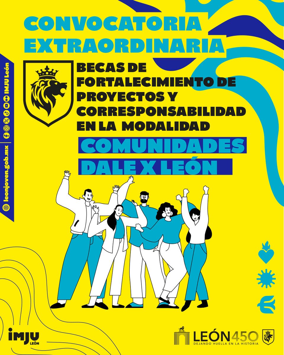 IMJULeon's tweet photo. 📣🌟 ¡Te queda poco tiempo para participar!
Si realizas acciones que generan un impacto positivo en tu comunidad, todavía puedes registrarte a la Convocatoria Extraordinaria Comunidades Dale X León 2026 🙌
📲 Consulta las bases y regístrate aquí: https://t.co/d1VktFRaKf https://t.co/5xXdTPDpcc