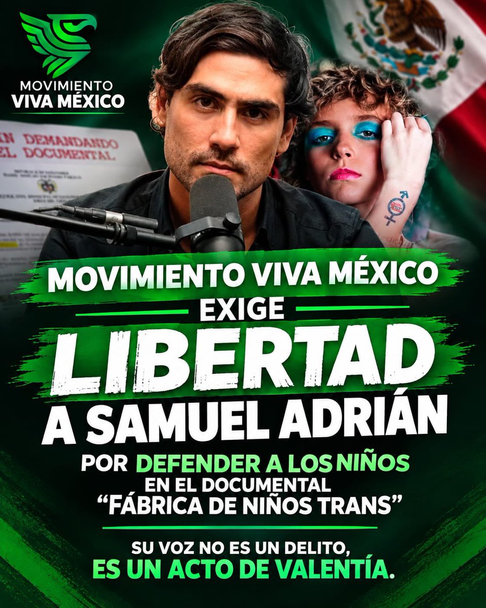 MVMSINALOA's tweet photo. Desde Movimiento Viva México Sinaloa exigimos la liberación de Samuel Adrián, mexicano detenido en Colombia por documentar y exponer una red de abuso infantil, fábrica de niños trans y su trata de para explotación sexual. ¡Exigimos su liberación, la intervención del gobierno! https://t.co/rbOyj5qcYC