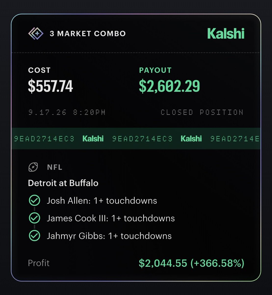 G0AT_PICKS's tweet photo. Banged out yesterday 🔥 🤑 Come get your bankroll up in the 🆓 discord 🐕 

https://t.co/4gc7h9V19H https://t.co/id7v4WR6cK