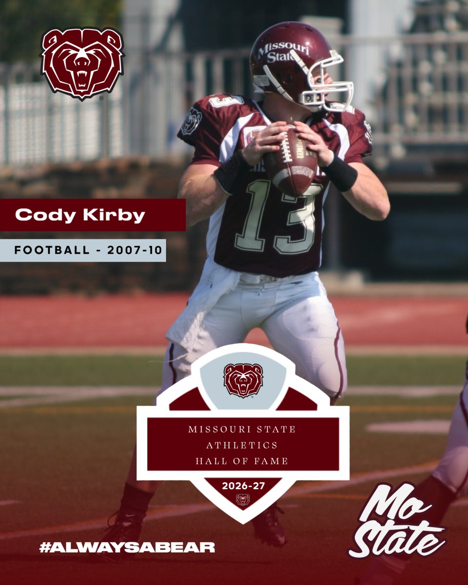 MoStateFootball's tweet photo. Congrats to Mo State great @C_Kirby13 on his induction into the Missouri State Athletics Hall of Fame this evening! 🏈🐻🏆

#ItTakesUsAll | #AlwaysABear https://t.co/lZ4f6x0Mpe