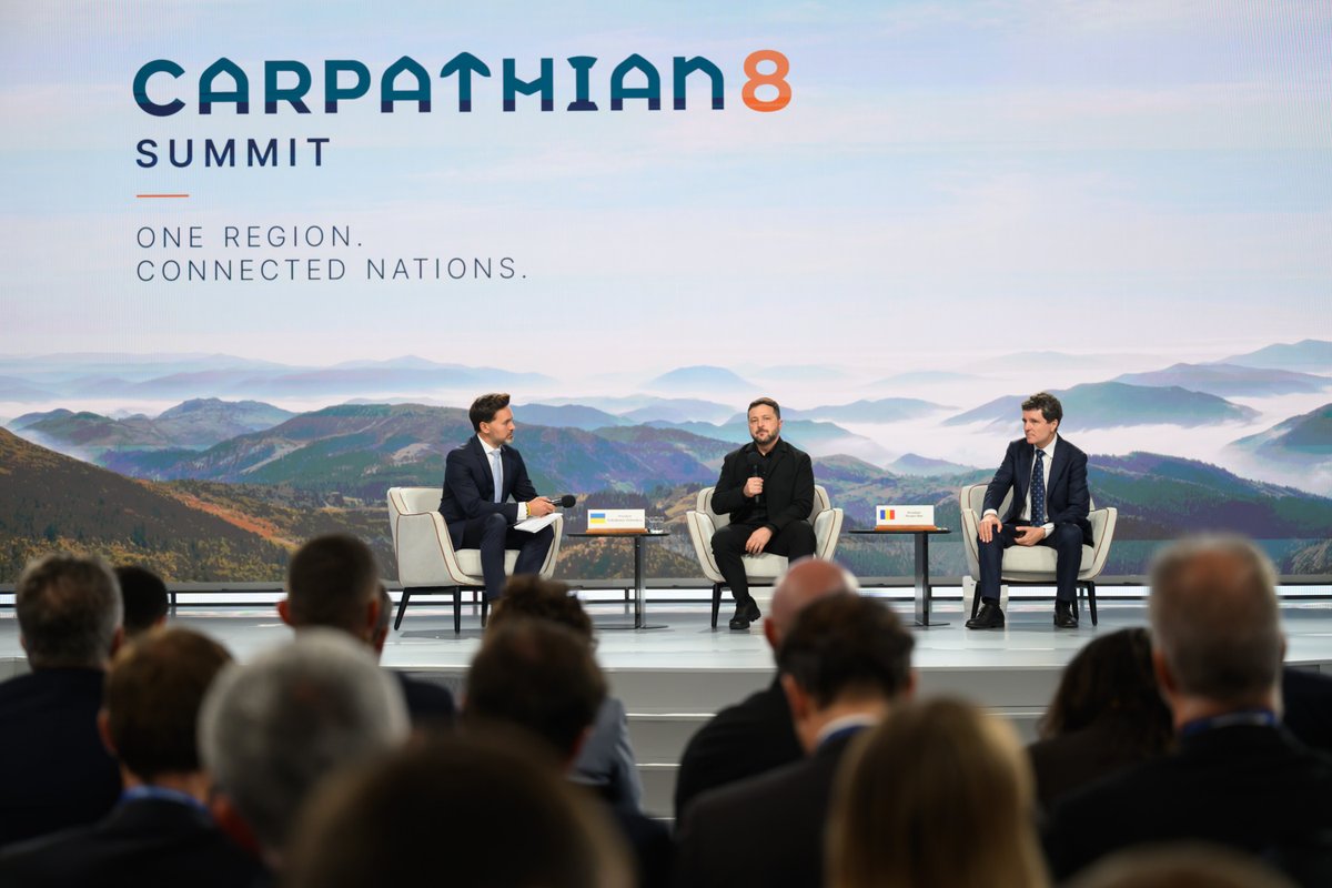 ZelenskyyUa's tweet photo. President of Romania @NicusorDanRO and I took part in the first Carpathian Economic Forum. The forum also features a dedicated investment EXPO zone, where each country of the Carpathian Eight is showcasing its investment opportunities in the region. Nine Ukrainian companies are presenting projects in energy, industry, transport and logistics, and the agri-food sector. After the forum, I visited the exhibition together with President Dan.

This is just the beginning, and we already have some very good results from the first summit. A large number of businesses are involved in making this happen. We already have agreements worth $1 billion. There is strong demand for investment in the Ukrainian Carpathians. The next step is investment in tourism.