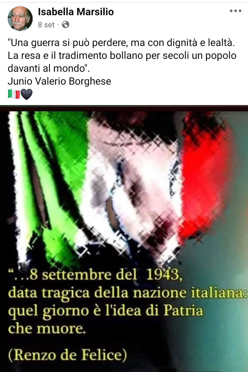 fawollo13's tweet photo. La pagina Facebook della prof accoltellata da un tredicenne è tutto un programma. Sì, di Vannacci. Speriamo che si riprenda al più presto e che insegni ai suoi alunni che Almirante fu un fascista, fucilatore di partigiani,servo dei nazisti e caporedattore de La Difesa della Razza https://t.co/stERh1I5VI