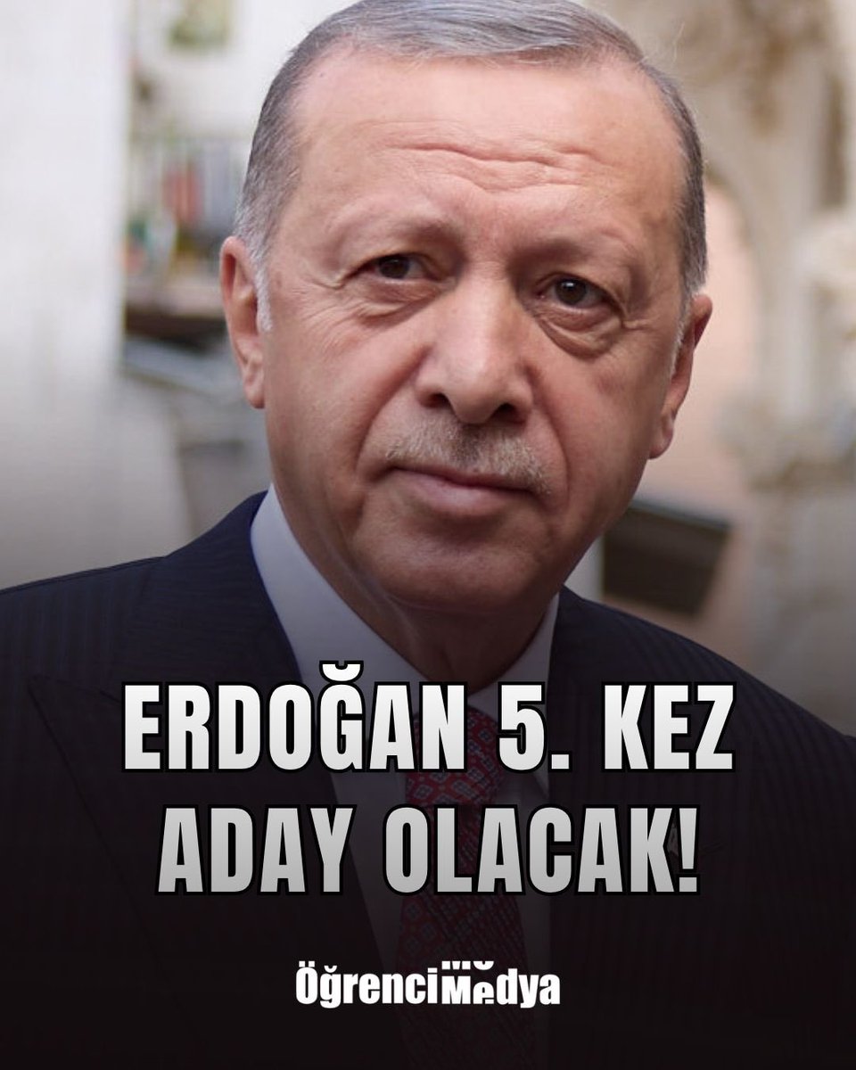 Ogrncmdy3's tweet photo. Erdoğan 5. Kez Aday Olacak!

Cumhurbaşkanı Başdanışmanı Mehmet Uçum; Cumhurbaşkanlığı Hükümet Sistemi'ne geçiş referandumunun yıl dönümü olan 16 Nisan'ın “sembolik anlamı” bulunduğunu belirterek erken seçim için 16 nisan 2028 tarihini işaret ederken Erdoğan’ın tekrar aday olmasının siyasi olarak kesinleştiğini belirtti.

Adalet Bakanı Akın Gürlek ise Adana’da AKP il teşkilatı buluşmasında "2028 yılında Cumhurbaşkanımızı tekrar seçmek için bir seçim düzenlenecek" dedi.