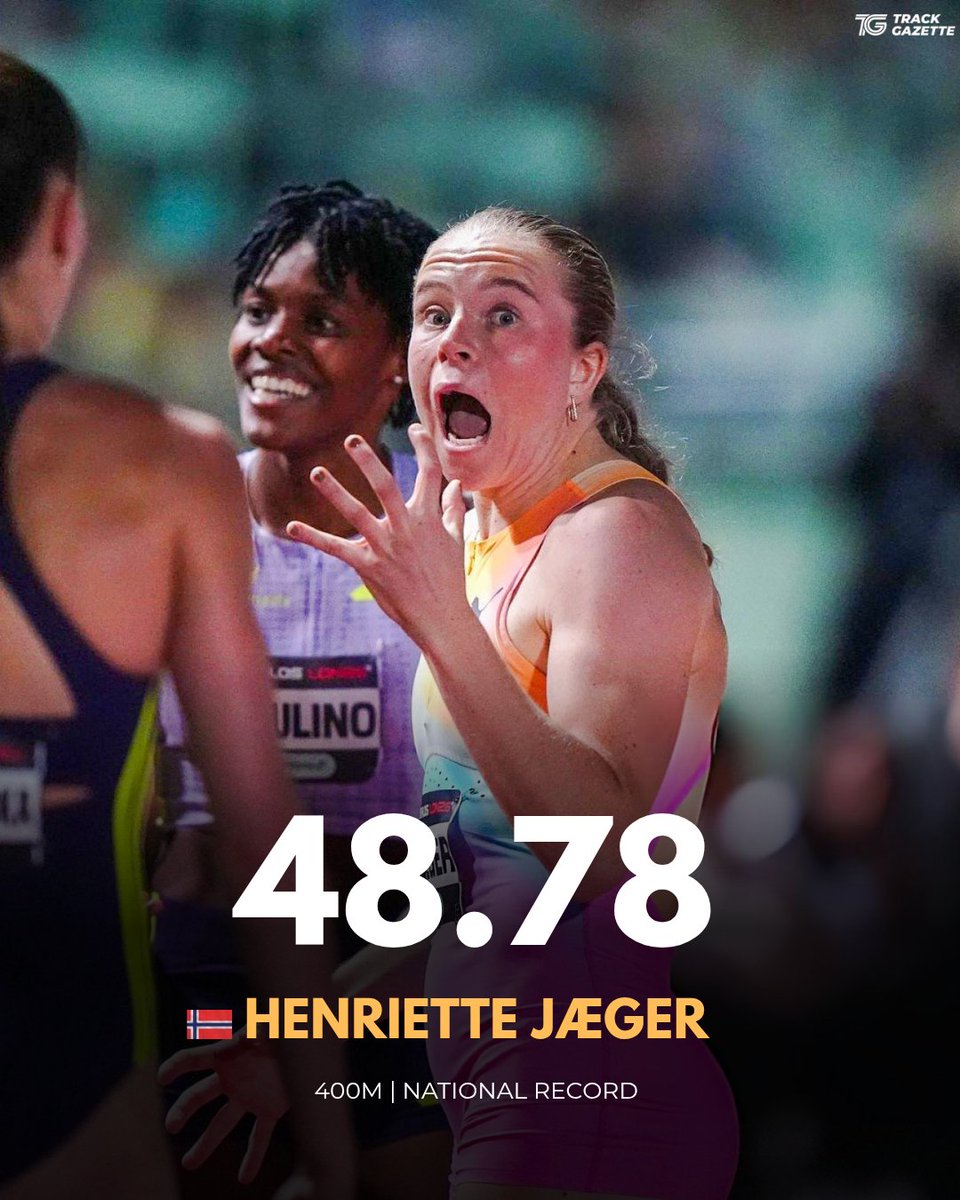 TrackGazette's tweet photo. Big run for Henriette Jæger 🇳🇴 in the women's 400m at Athlos London!🔥

She became the first Norwegian woman to break 49 seconds, running a massive 48.78s PB to move to 13th on the all-time list.

Jæger is also just the 19th woman in history to break the 49-second barrier. https://t.co/dUkxVOB5IL