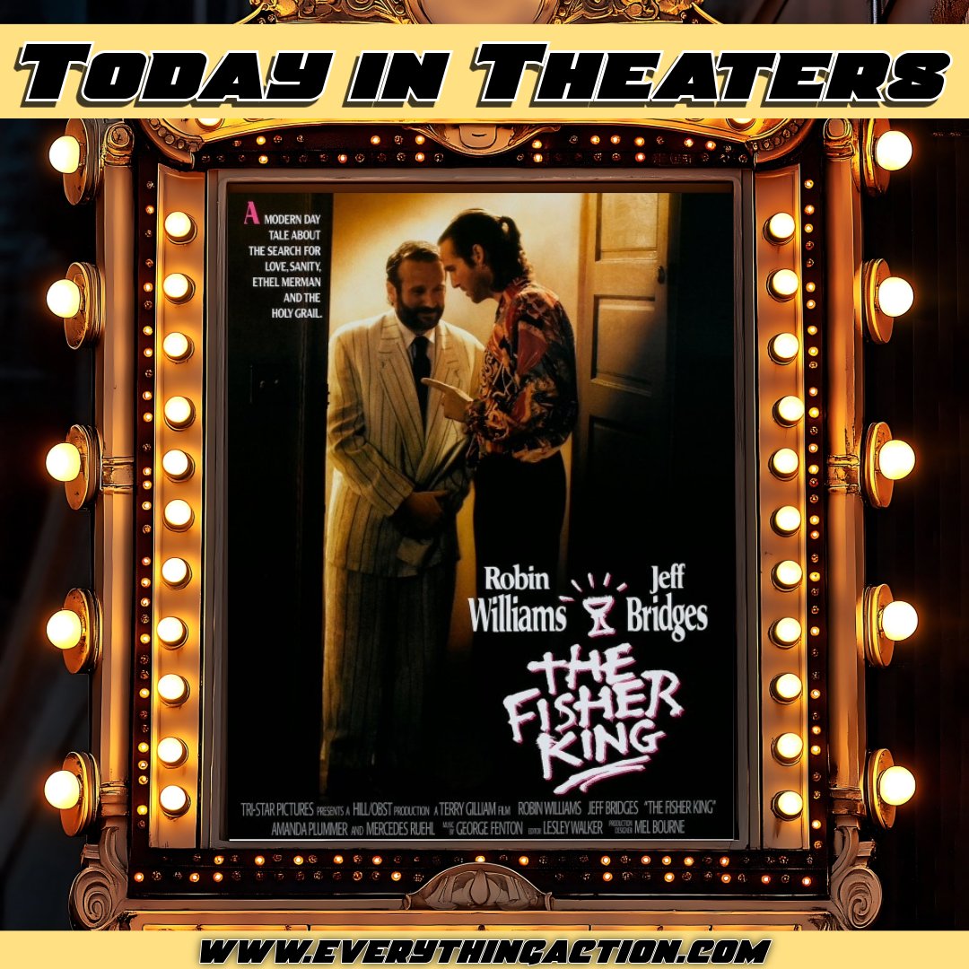 evaction's tweet photo. #JeffBridges was a shock jock seeking redemption 35 years ago when #TheFisherKing opened on September 20th, 1991 #RobinWilliams #AmandaPlummer #MercedesRuehl #MichaelJeter #DavidHydePierce #ChristianClemenson #TerryGilliam #90sMovies #HolyGrail https://t.co/UPzLod493U