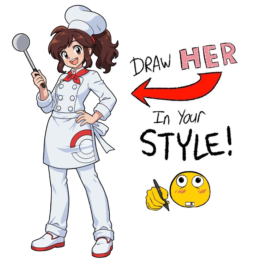 PokeChefNick's tweet photo. Let's see what yall can do! Draw Nina in your style!~ https://t.co/bVtNQ7XXxC