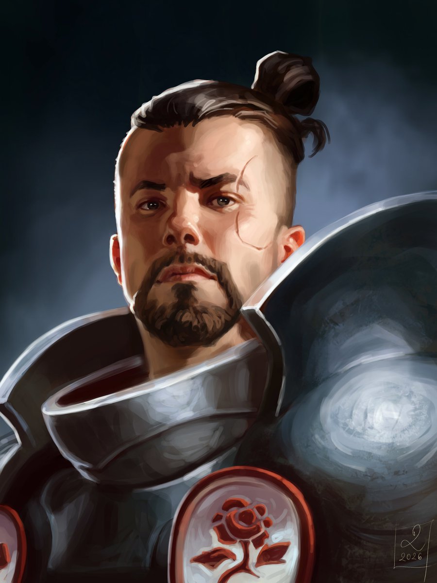 DarkoS_Art's tweet photo. A mighty paladin portrait I've painted as a commission for @Orca1331 . 
I enjoyed painting his character very much! ⚔️ https://t.co/jMiYGLWBje