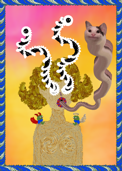 PEPEPAINT_APP's tweet photo. Series One, Card Twenty Two

Title: The Temptation
Artist: @SujiGR 
Editions: 10
Baked: 15,003,757

Link: https://t.co/qwGaR88wEq https://t.co/CgFDhpFxKv
