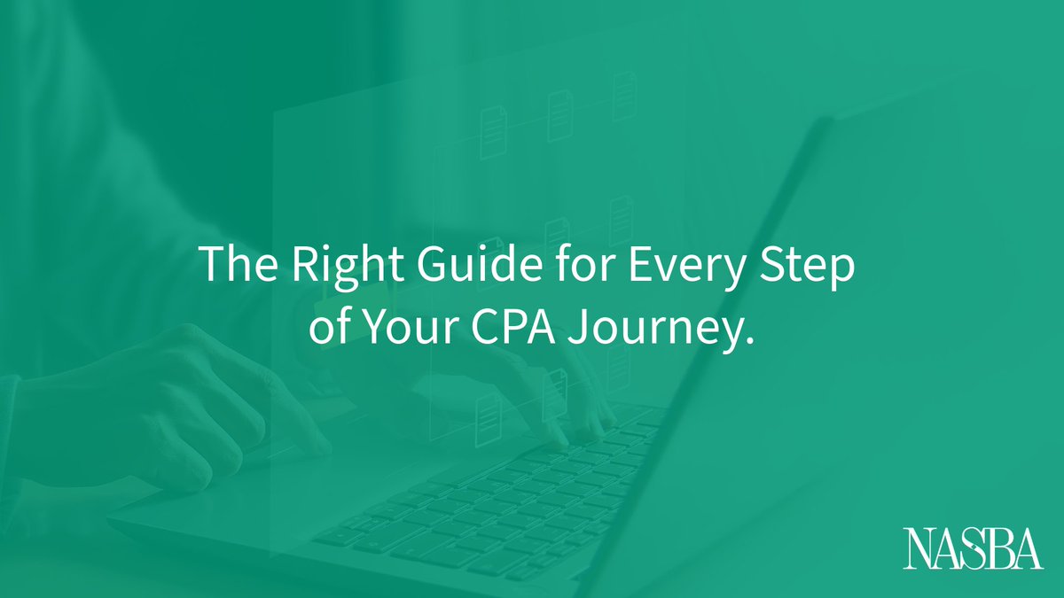 NASBA's tweet photo. Every successful CPA Exam journey starts with the right resources. The Candidate Guide puts essential Exam information, tools, and support all in one convenient place. Check it out through the link in our bio.
#CPA #accounting #CPAExam https://t.co/lzxi6YDUms