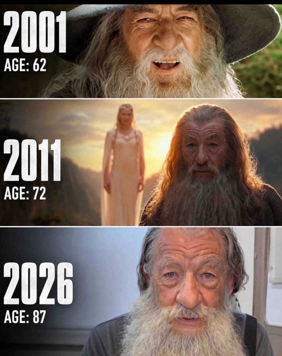 michael56336's tweet photo. Sir Ian McKellen over the years as Gandalf, he hasn’t aged a day 🥹❤️ https://t.co/bkxLuTJ1HD