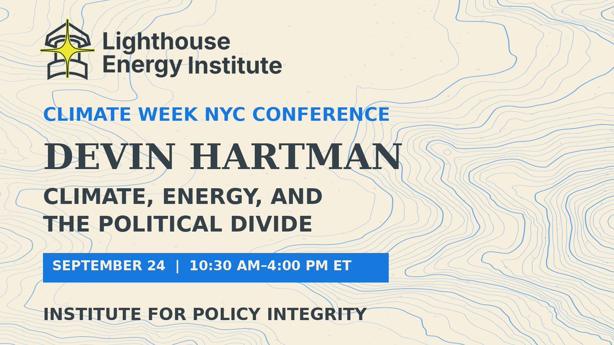 LHEnergyInst's tweet photo. Our president Devin Hartman is a featured speaker at @PolicyIntegrity's annual conference!

He'll be on a panel titled "Clean Energy Progress Around the Country: Technologies, Policies, and Community Engagement."

Link below to sign up in person or virtually ⤵️ https://t.co/LUeUV8F9KC