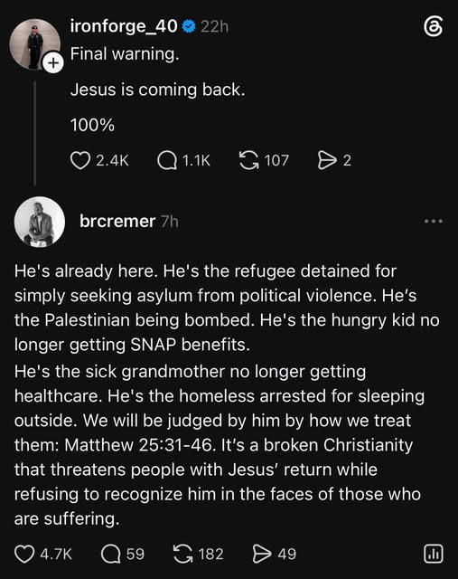 Rod_dk's tweet photo. I am not religious at all, but I like the reply here very much all the same https://t.co/Yd2imrt3sO
