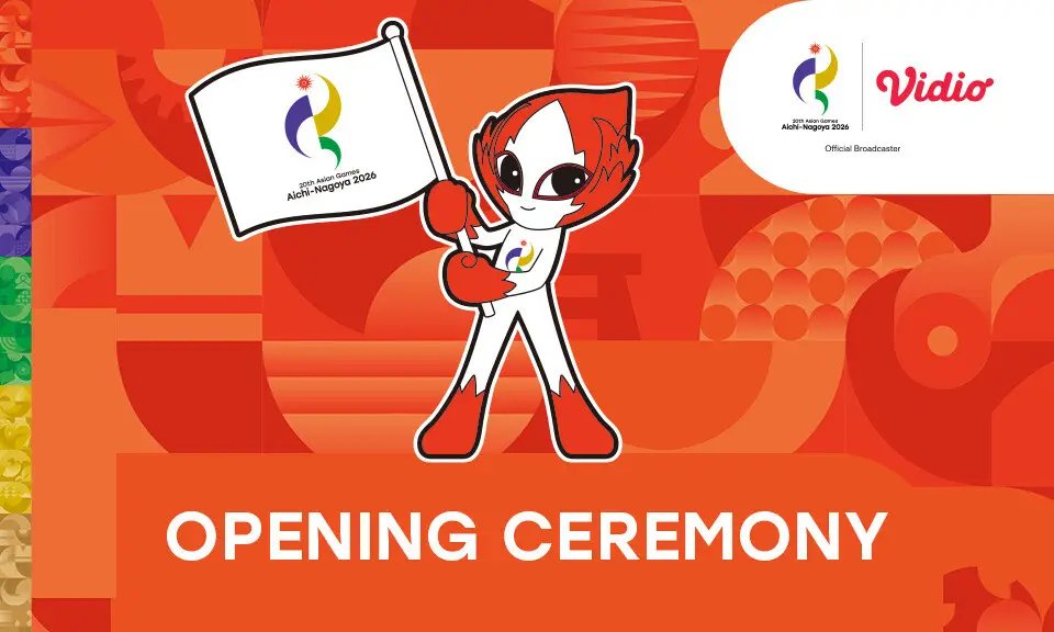 AsianGames26's tweet photo. 🇮🇩 Asian Games 2026 — Upacara Pembukaan

📅 19 September 2026
⏰ 18.00 JST | 16.00 WIB
📍 Nagoya, Jepang
Cari tahu jadwal, waktu lokal, lokasi &amp; cara menonton live streaming Upacara Pembukaan Asian Games 2026 👇
https://t.co/3H0oELSaVu https://t.co/nMUL03tzxs