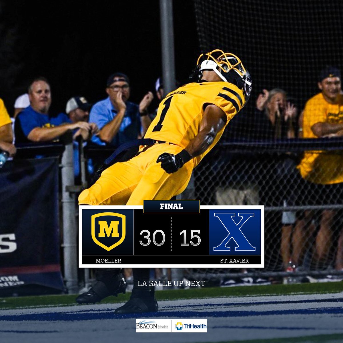MoellerFootball's tweet photo. GCL South W #1. On to La Salle. #GoBigMoe https://t.co/g07KSWtodr