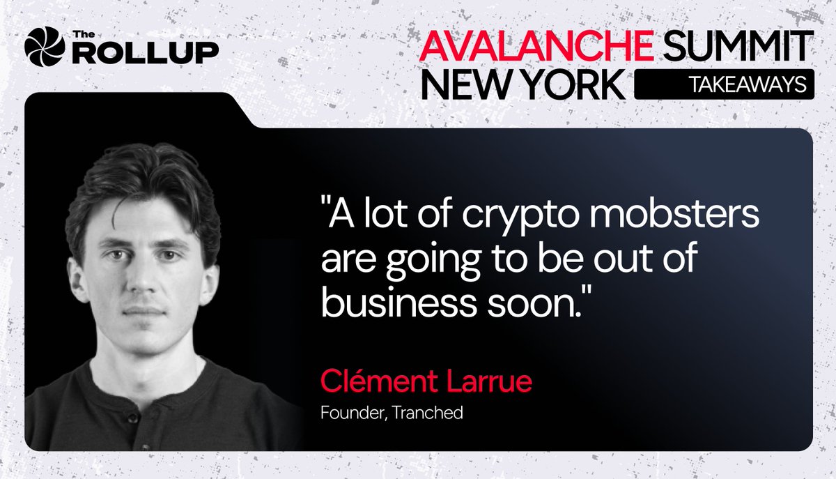 therollupco's tweet photo. Tranched Founder Clément Larrue shares his take on why institutional money will never sit behind a permissionless exit:

"The multisig can be used during a lockup period to sweep funds to another protected, ring-fenced address that is itself likely to be custodied by a licensed custodian."

"It will never be the case that a large institution puts hundreds of millions into a protocol where the exit is fully permissionless."