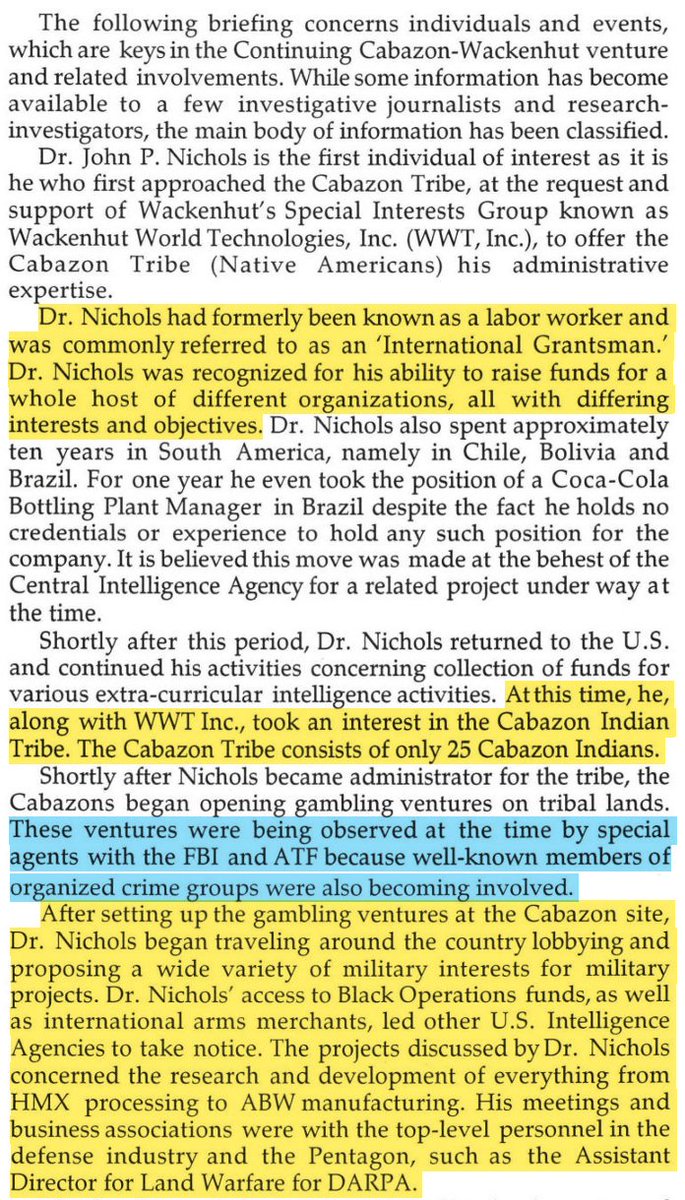 toxictiramisu's tweet photo. Cabazon, near Indio, was the site of a Wackenhut operation involving CIA &amp; Dr. John P. Nichols. Dr. Sidney Siemer was also reported to have conducted illegal biowarfare research there in 1982 &amp; was implicated in The Finders &amp; MKULTRA, w/ allegations of child abuse &amp; mind control. https://t.co/DKZLNcwoDC