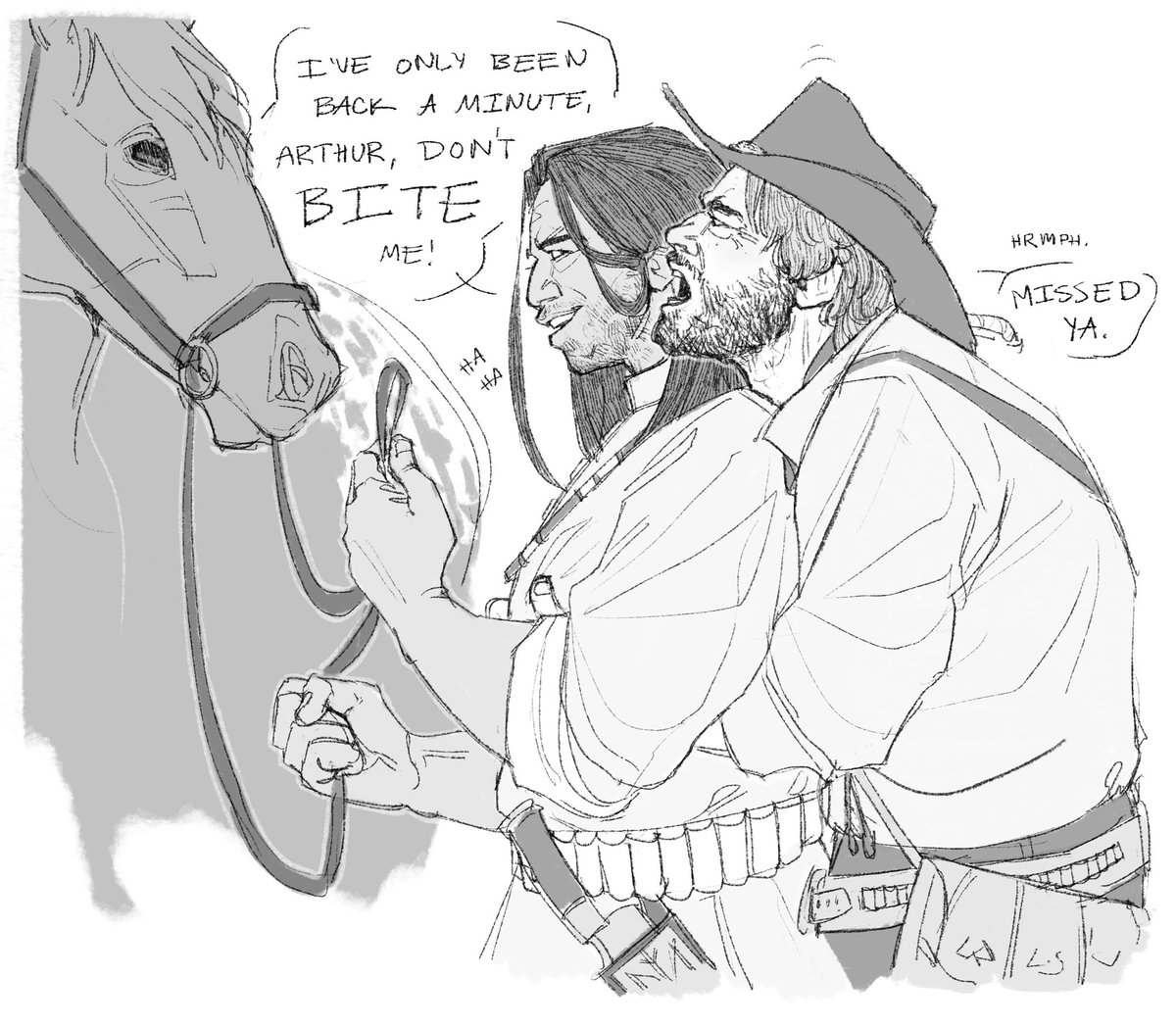 onionsoupbowl's tweet photo. arthur at least let the man hitch up his horse before you start bothering him #rdr2 https://t.co/7Pm7XohA6M